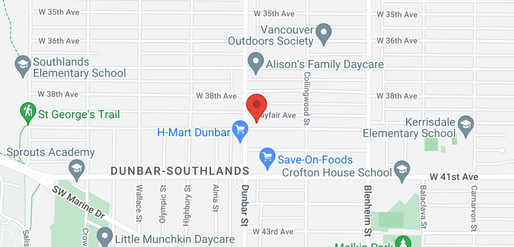 map of 3583 W 39TH AVENUE